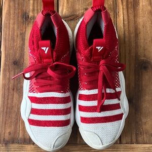Adidas Trae Young Red and White Athletic Shoes